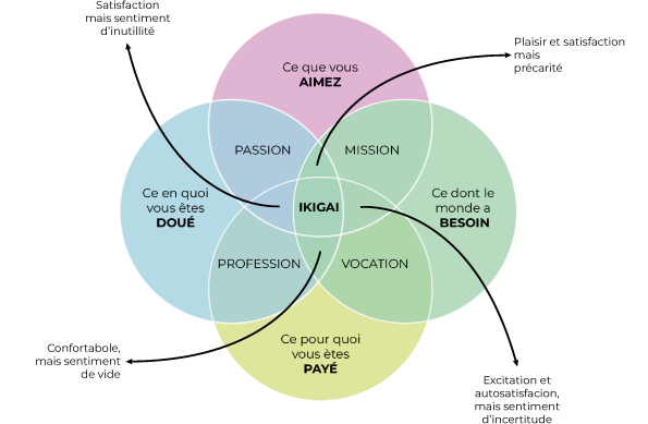 Image représentant la philosophie de vie de l'ikigai